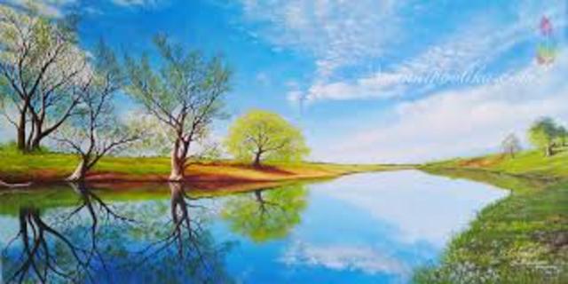 Landscape paintings began