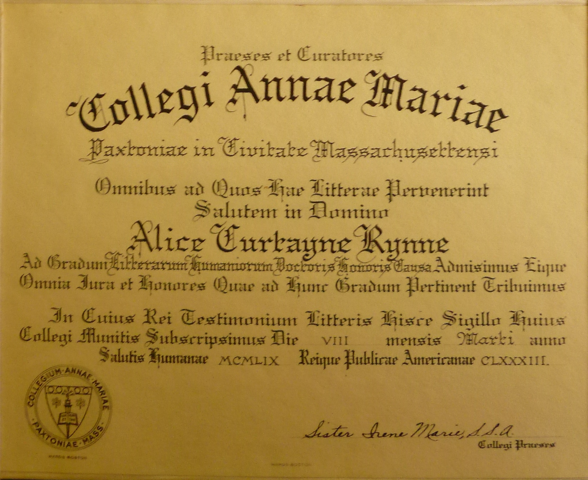 Honorary Doctorate in Humane Letters