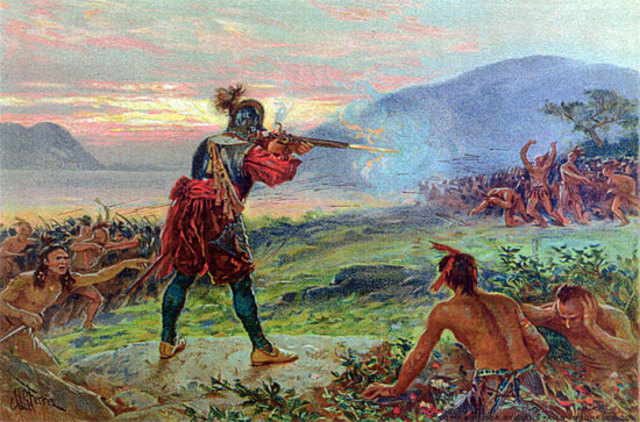 First European to use firearms against Indians