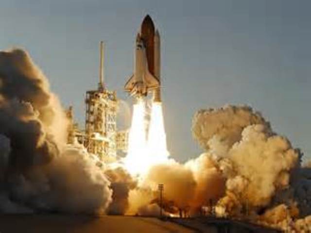 First Space Shuttle Launched