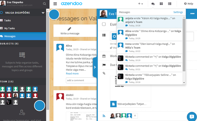 azendoo keskond testid ja otsus tehtud