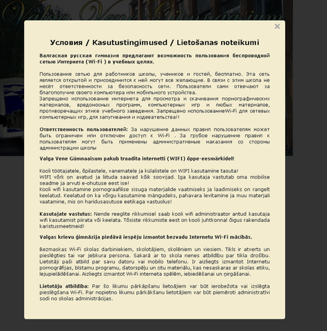 Wifi reeglid(panid õpilased aitasid tõlgida ka)