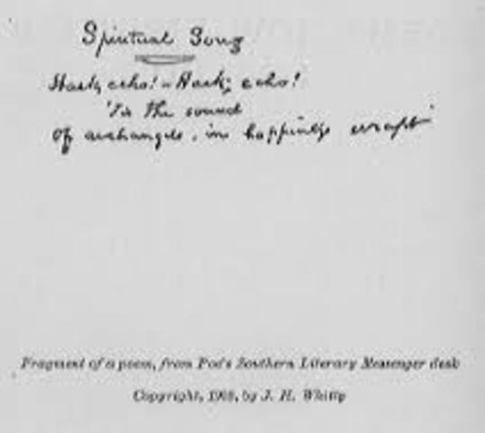 Poe writes his first poem