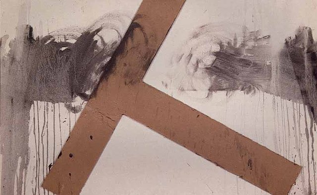 Antoni Tapies ,Cartulina en forma de T
