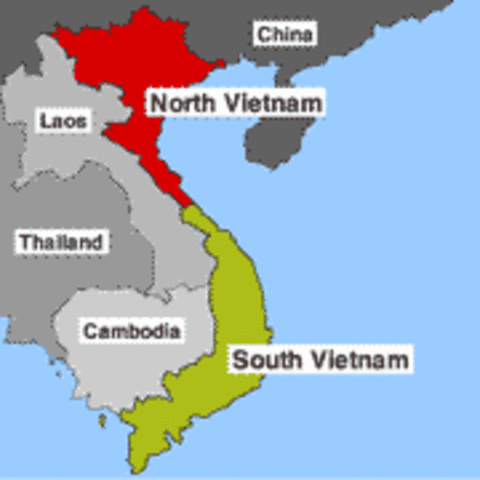 Vietnam divided into two section.