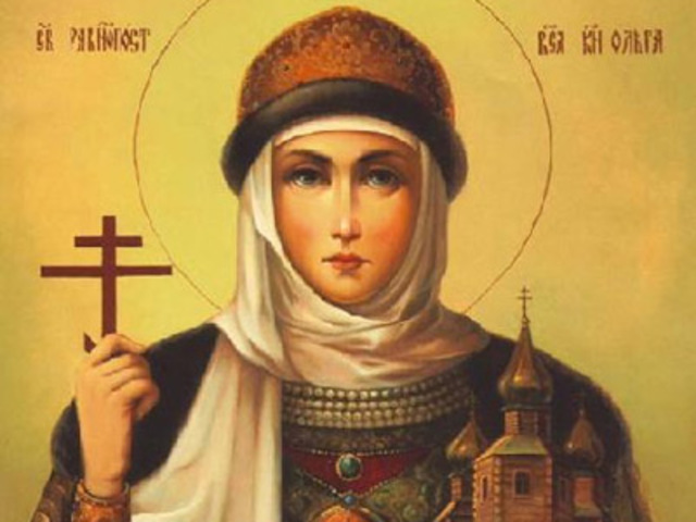 Princess Olga publicly converted to Christianity in Constantinople