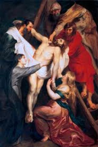 Peter Paul Rubens paints The Descent from the Cross