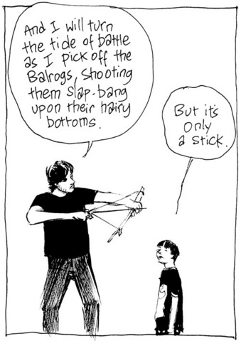 Neil Gaiman repells Balrogs at Angmar.