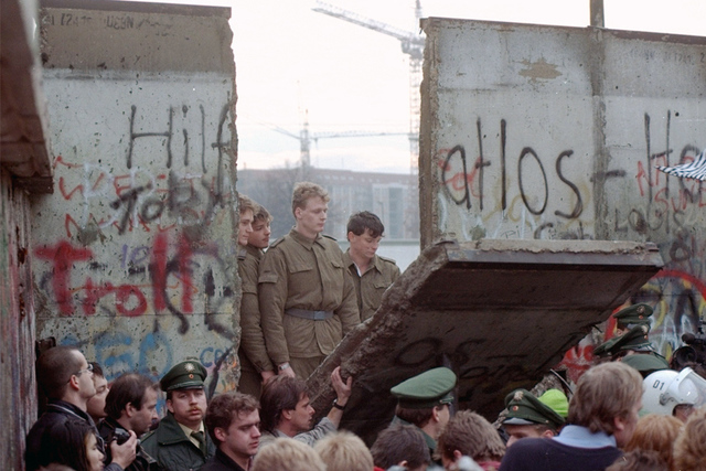 The Berlin Wall is torn down