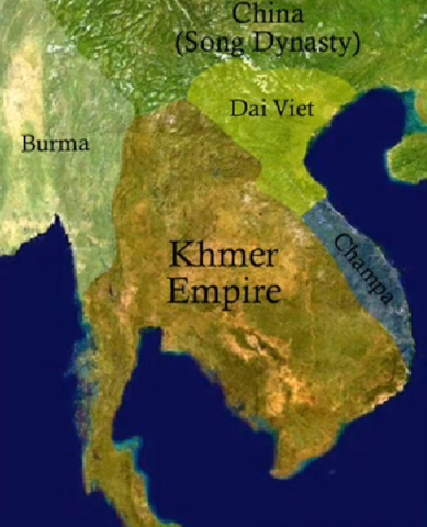 Cham invades much of Khmer Empire's eastern territory, and loots city.