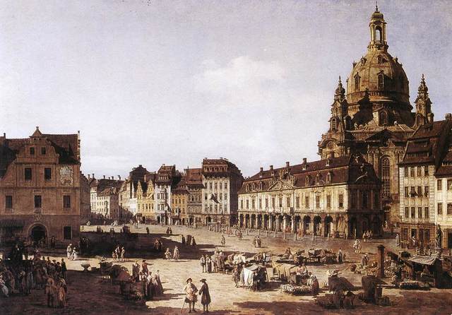 "New Market Square in Dresden 1750" by Bernardo Bellotto (Canaletto)