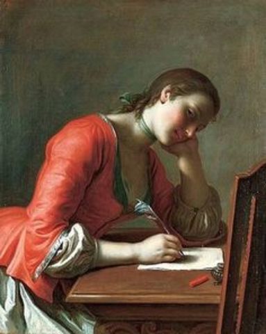 "Young Girl Writing a Love Letter" by Norton Simon
