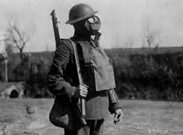 Hitler is blinded by mustard gas.