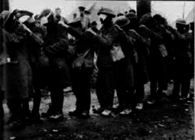 Hitler is blinded by mustard gas.