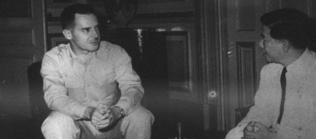 United States CIA officer meets with VietnamesE Prime Minister, Ngo Dinh Diem