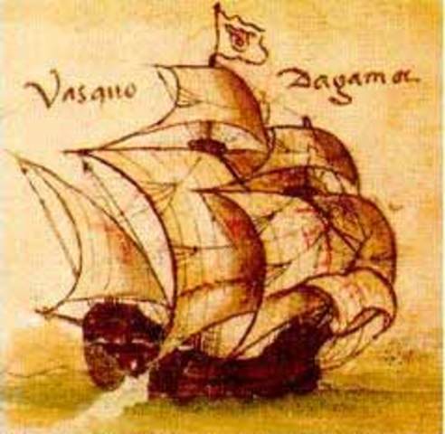 Partida das naus para a primeira víagem a Índia