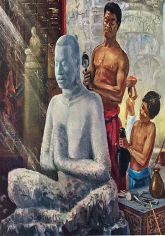 Jayavarman VII destroys Buddhism