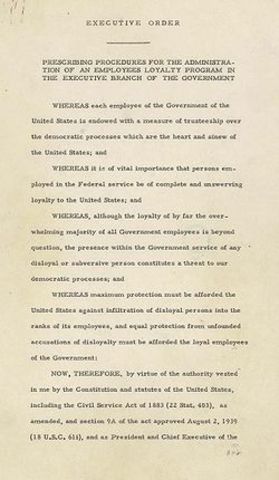 Truman's Loyalty Program