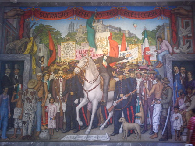 Inicio de la Revolucion (A instancias de Madero y otros partidarios, se constituye el Centro Anti reeleccionista de México cuyo programa sostiene “Sufragio Efectivo, No Reelección)