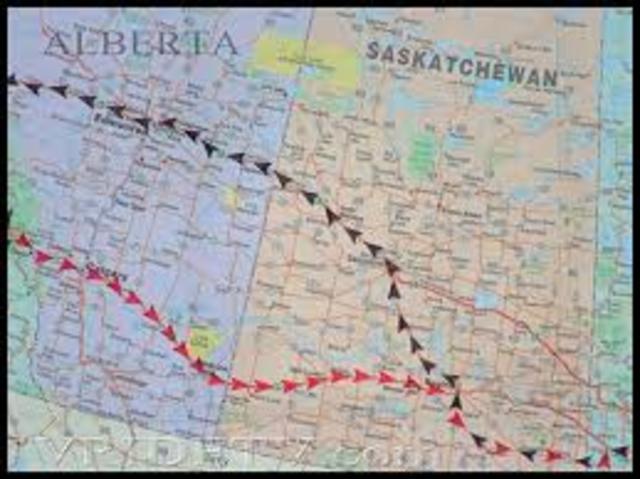 Alberta and Saskatchewan were created.