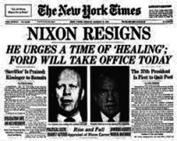 President Nixon Resigns from Office
