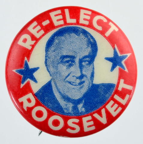 Franklin D. Roosevelt elected president for his 2nd term.