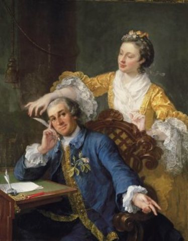'David Garrick and his Wife, Eva-Maria Veigel' by WIlliam Hogarth