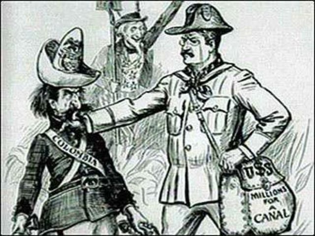 The begining stages of the Panama canal.