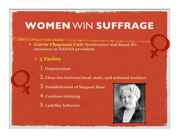 Carrie Chapman Catt and New NAWSA Tactics