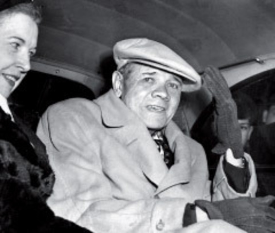 Babe  Ruth is Diagnosed with a Maligant tumor in his neck