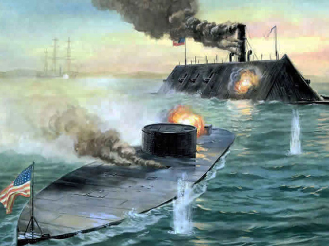 U.S.S. Monitor battles C.S.S. Virginia