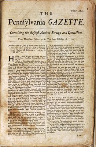 Purchaces "The Pennsylvania Gazzette"