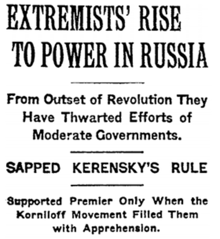 The Bolsheviks successfully overthrow the Russian government.