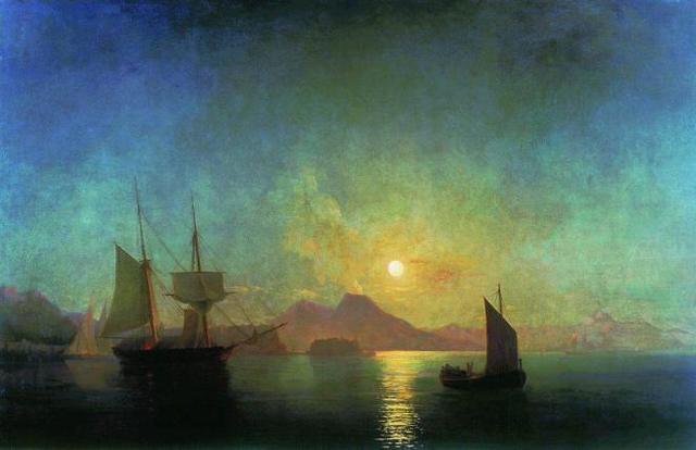 The Bay of Naples by moonlight