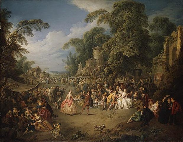The Fair at Bezons - Jean Antoine Watteau