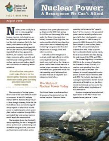 Nuclear Power: A Resurgence We Can't Afford (2009)
