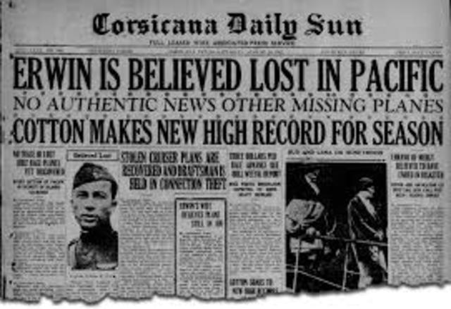 1927 Erwin was presumed lost at sea while searching for other participants.