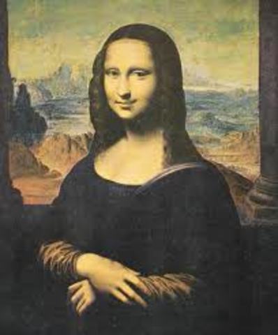 Leonardo da Vinci paints the Mona Lisa