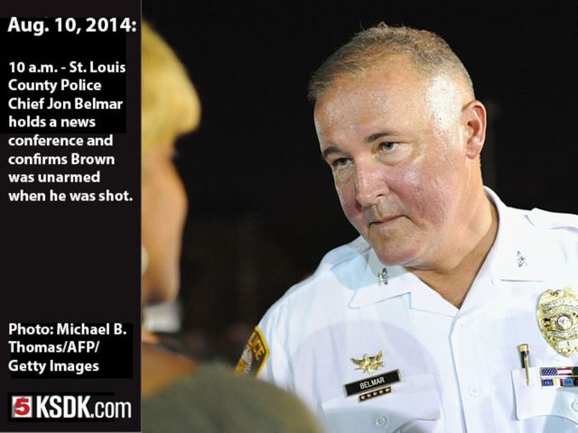 St.Louis county police chief admits that Michael was unarmed.