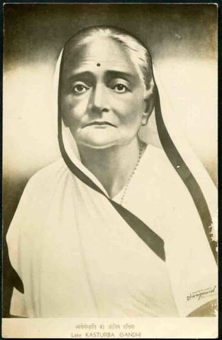 Gandhi's wife dies.