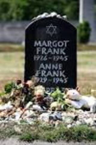 Margot and Anne Frank die... in concentration camps from typhus
