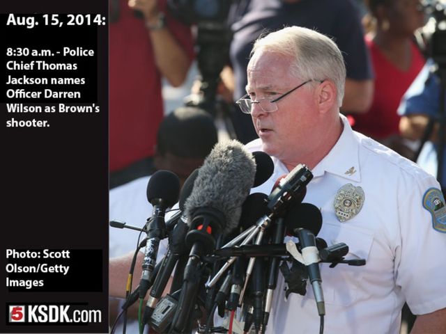 Authorities identify the officer who shot Brown as Darren Wilson28.