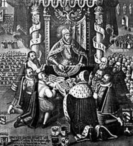 The peqace of augsburg divides Germany