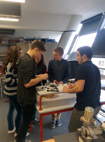 Students working on Lego NXT robot