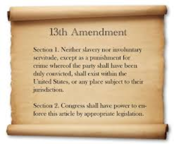 13th Amendment abolished slavery
