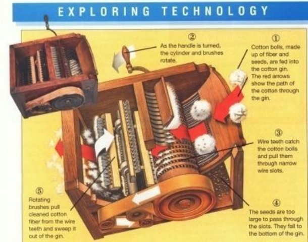 Eli Whitney granted patent for the cotton gin