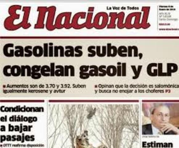 Surge el periódico El Nacional.