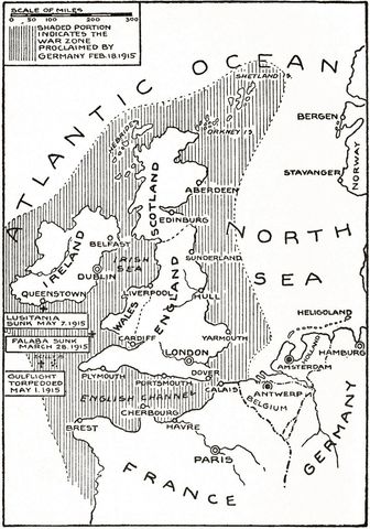 Germany Declares a War Zone around Great Britain