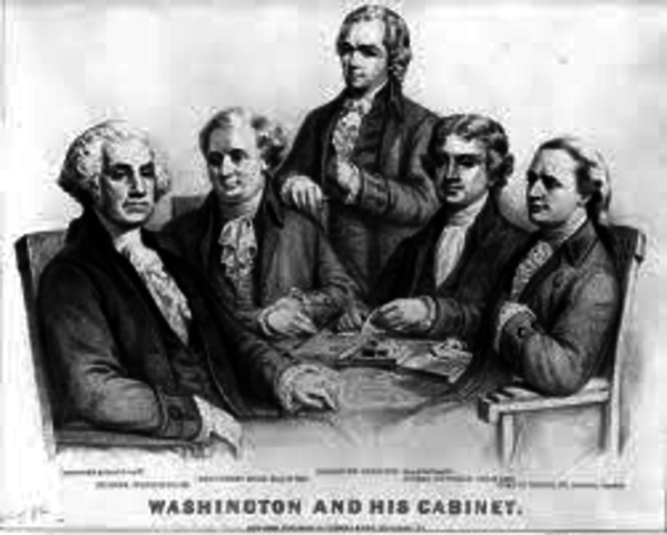 The first cabinet positions—treasury, war, state, attorney general