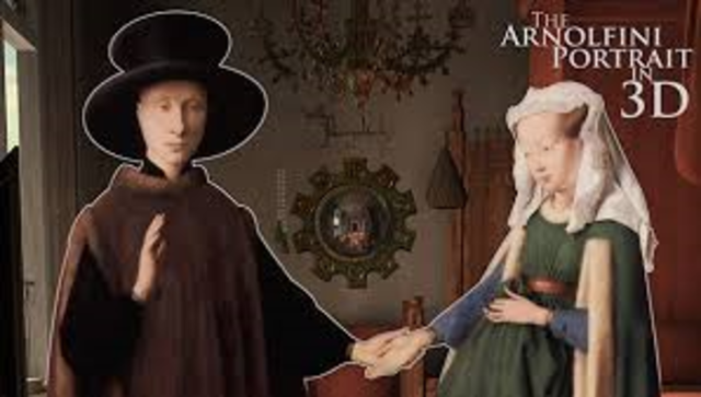 Jan van Eyck paints the Arnolfini portrait
